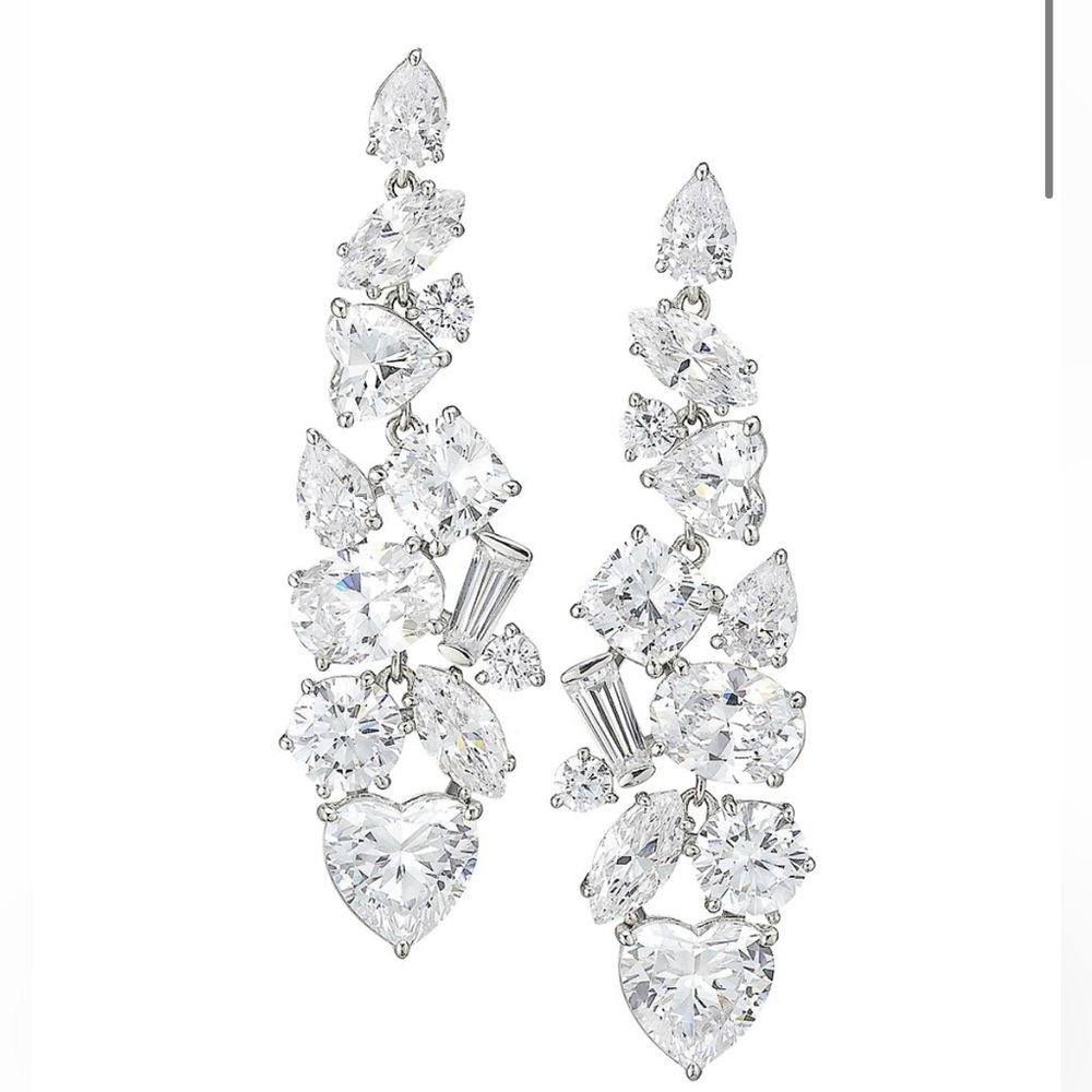 Adriana Orsini Glitz Sterling Silver & Cubic Zirconia Cluster Drop Earrings